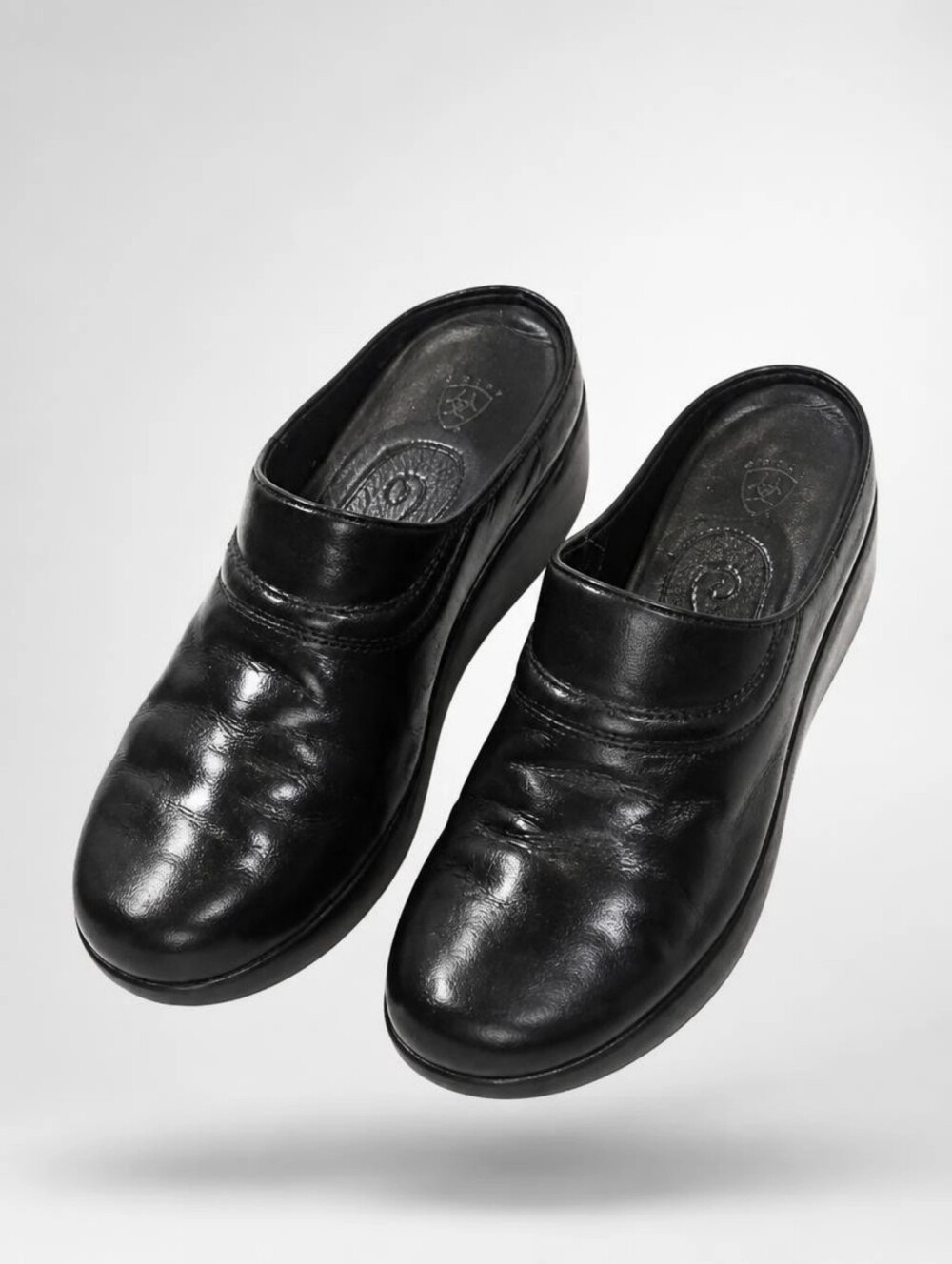 Ariat Santa Cruz Black Leather Clog Mule ATS Sz 6.5B